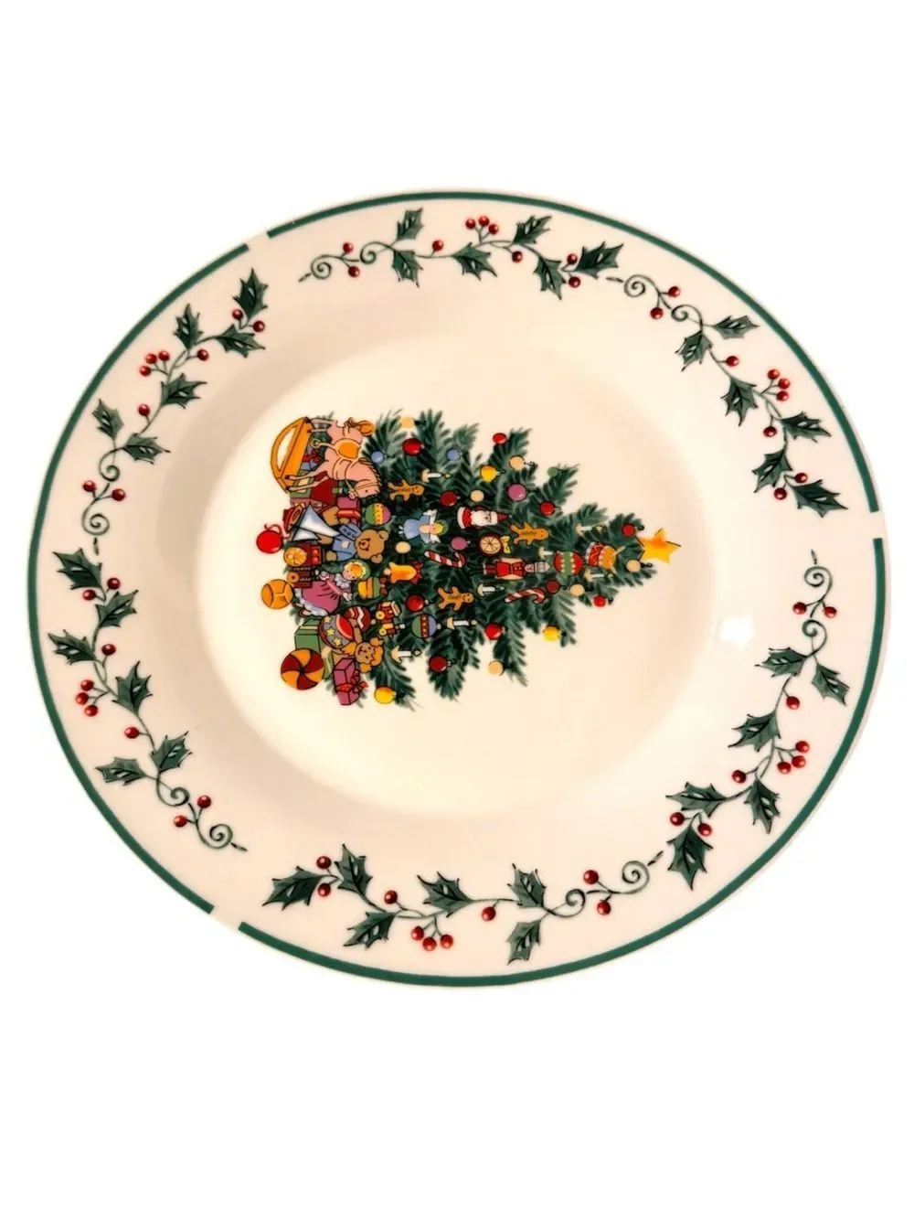 Gibson White Tree Trimming Cake Plate and Server Set 10 1/2  inch NEW in orginal